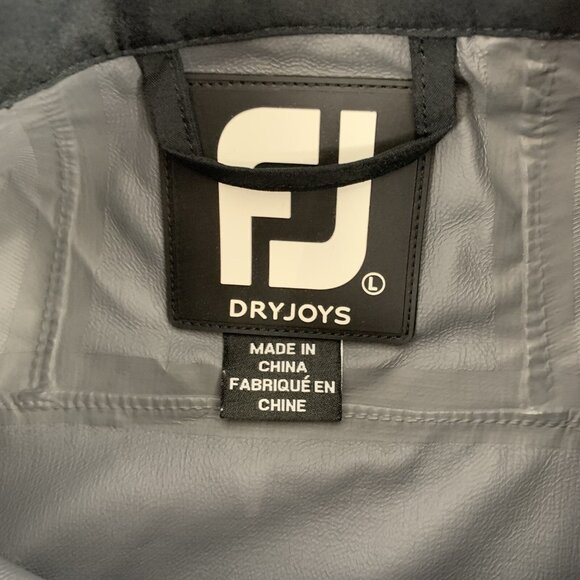 FJ Dryjoys Mens Polo Shirt Large Black Golf Performance Short Sleeve - Picture 5 of 6